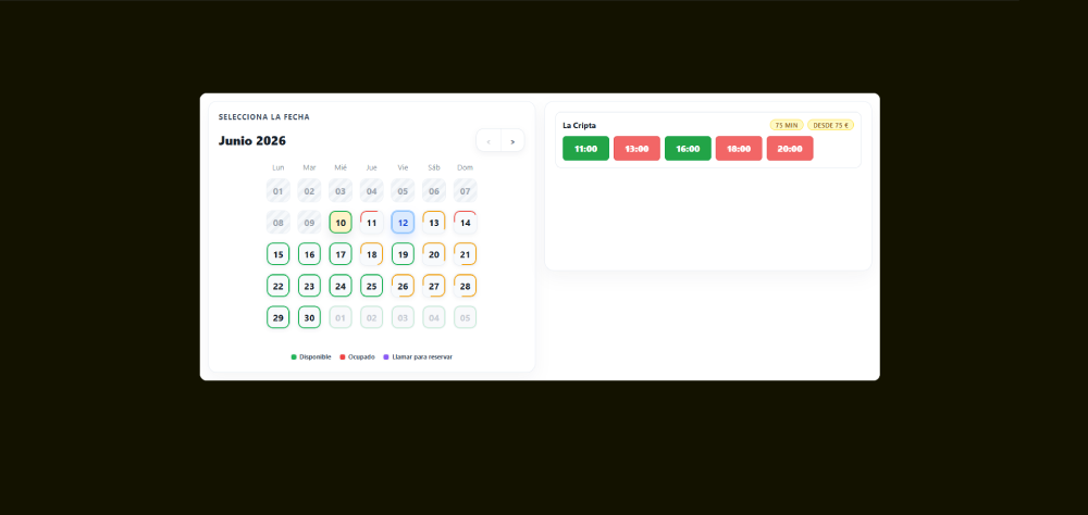 Widget de reservas integrado en tu web